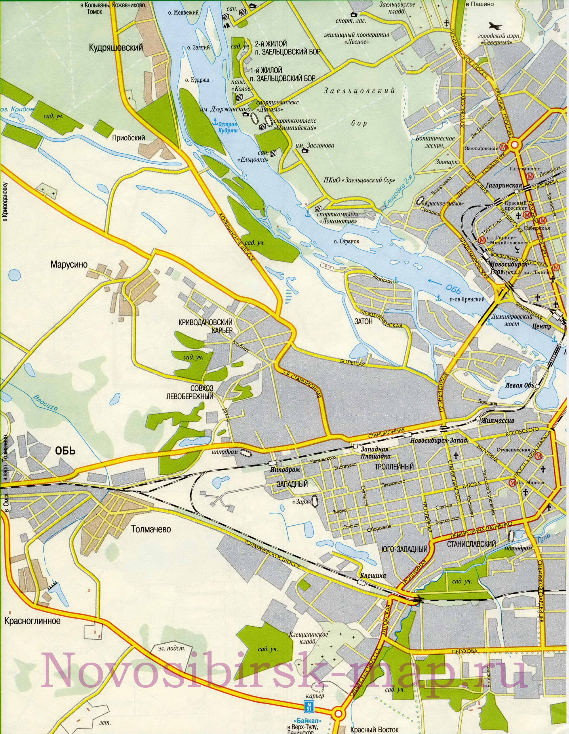  Карта Новосибирска. Карта города Новосибирск с названиями улиц и схемой проезда грузового транспорта, A0 - 